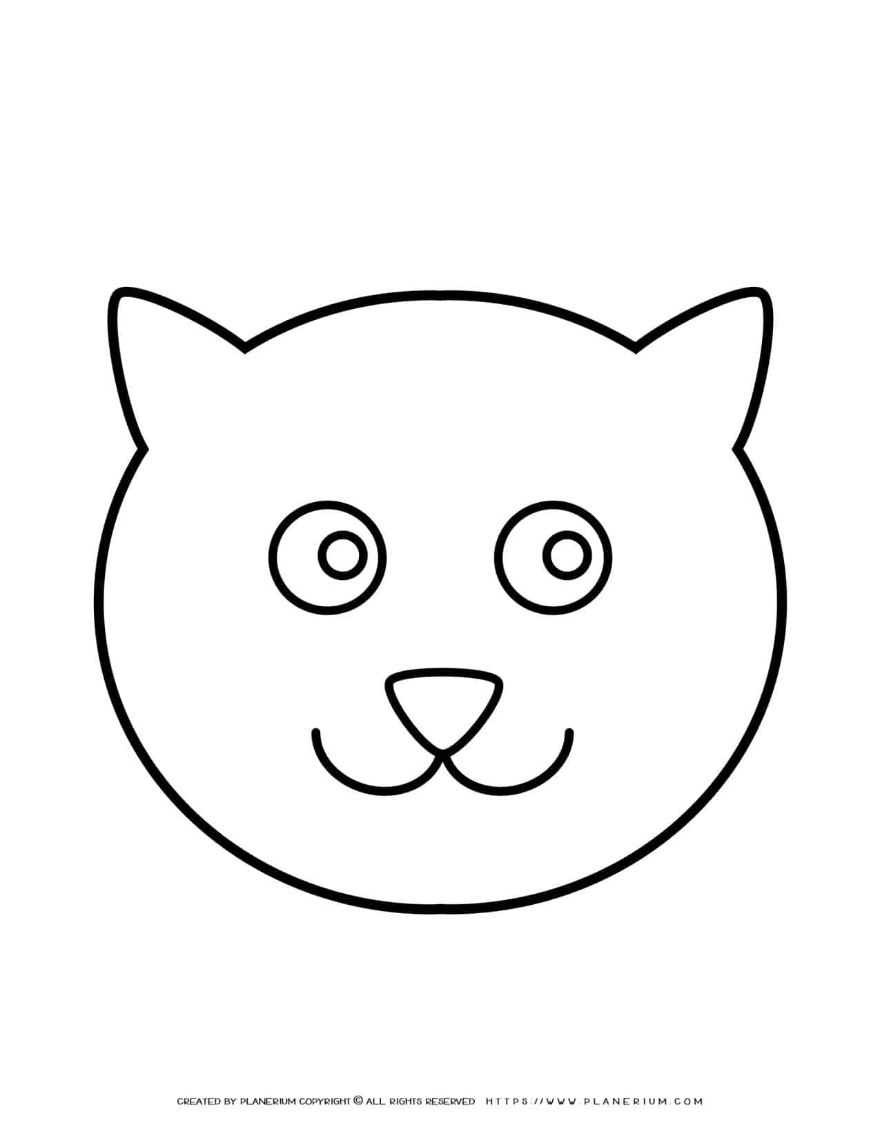 Cat Face Outline FREE Printable Template Planerium