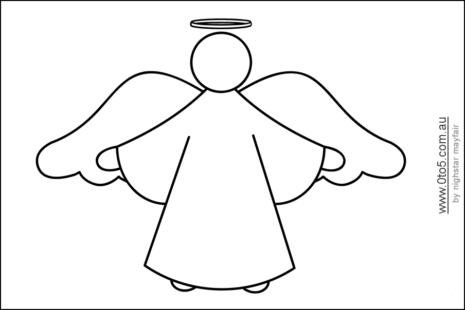 Christmas Angel Printable Template Angels Black And White Pinterest