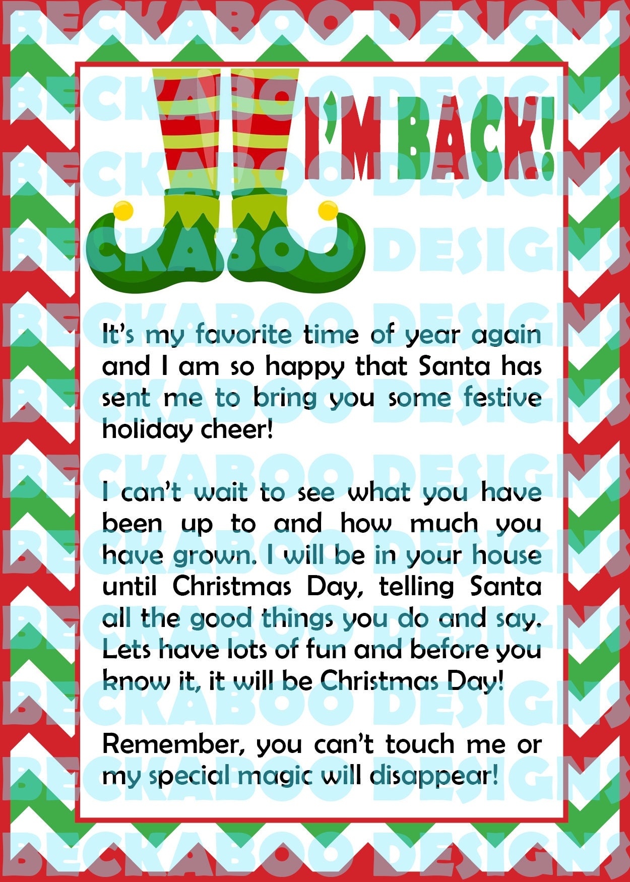 Christmas Elf Printable Welcome Back Or Hello Letter Etsy