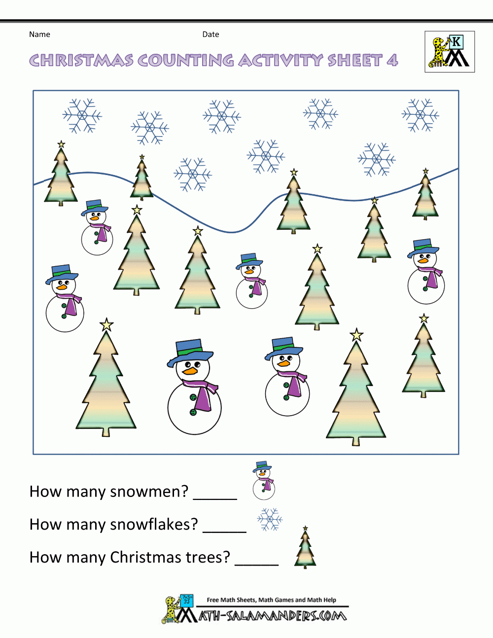 Christmas Math Worksheets Fractions