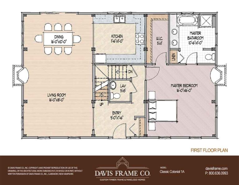 Classic Colonial 1A Floor Plan Davis Frame Company