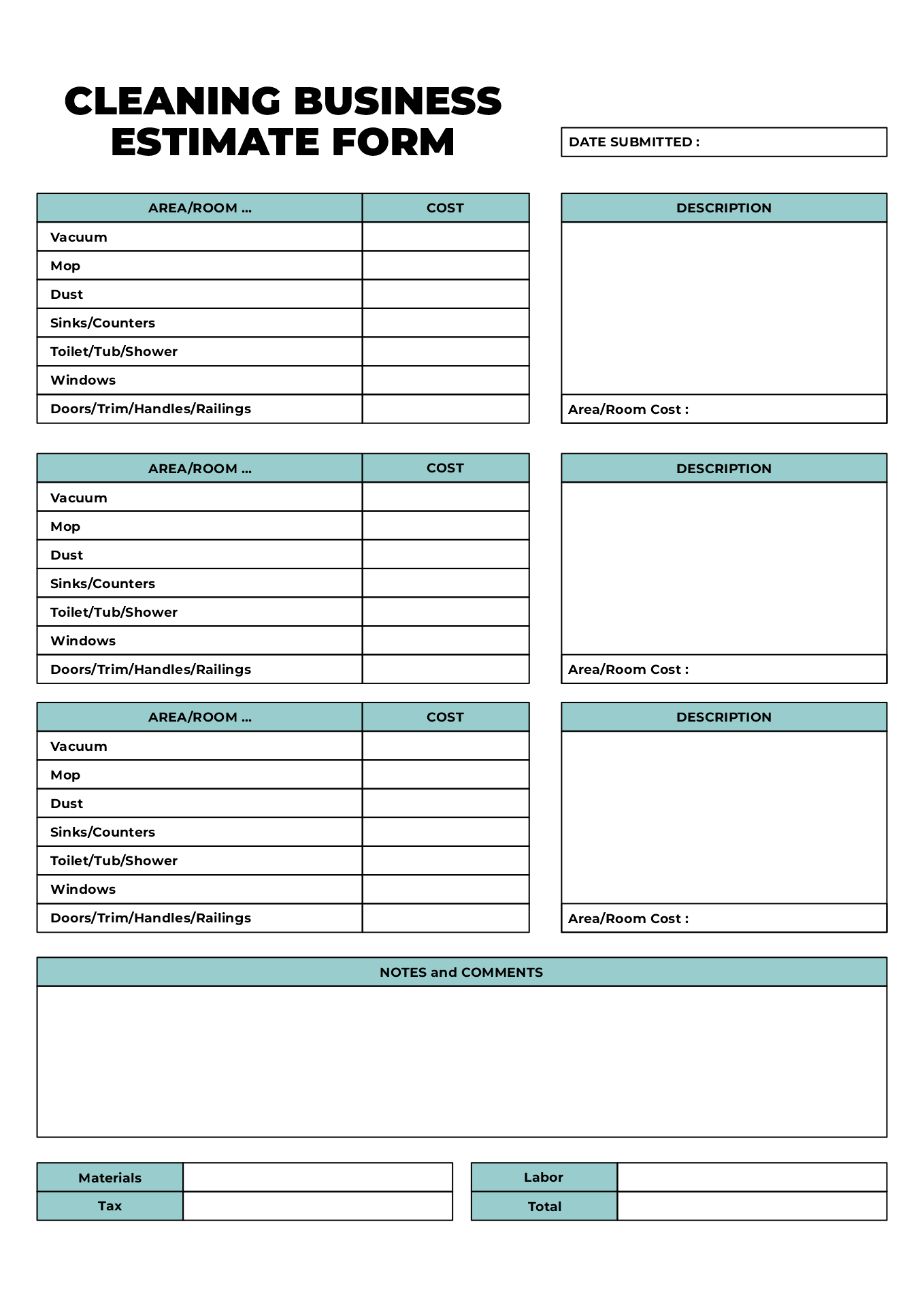 Cleaning Business Forms 11 Free PDF Printables Printablee