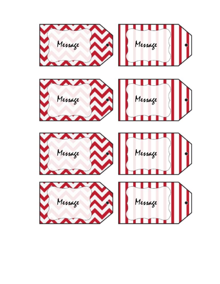 Customizable Downloadable Editable Free Printable Gift Tags Template 