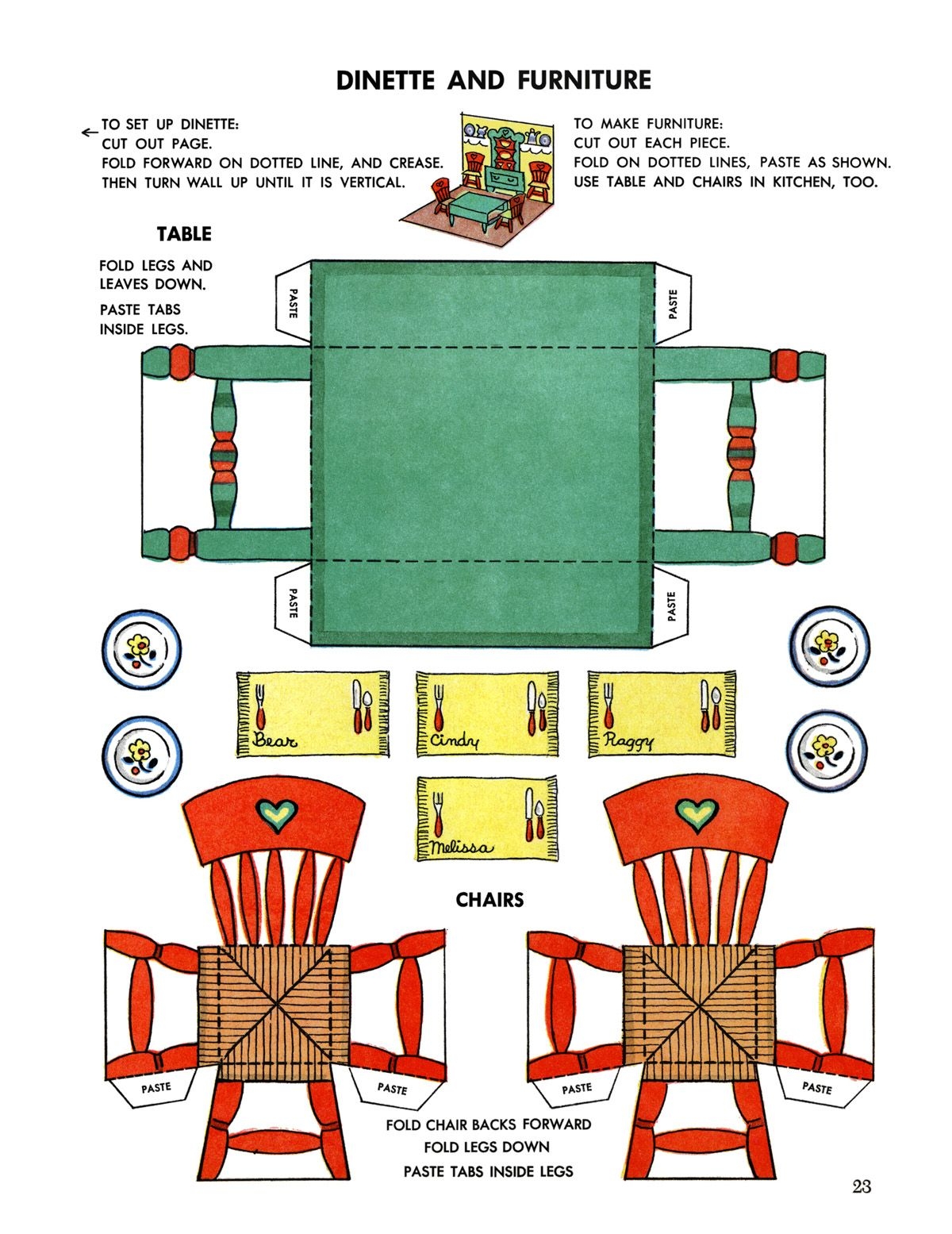 Cut Out Free Printable Dollhouse Furniture Templates