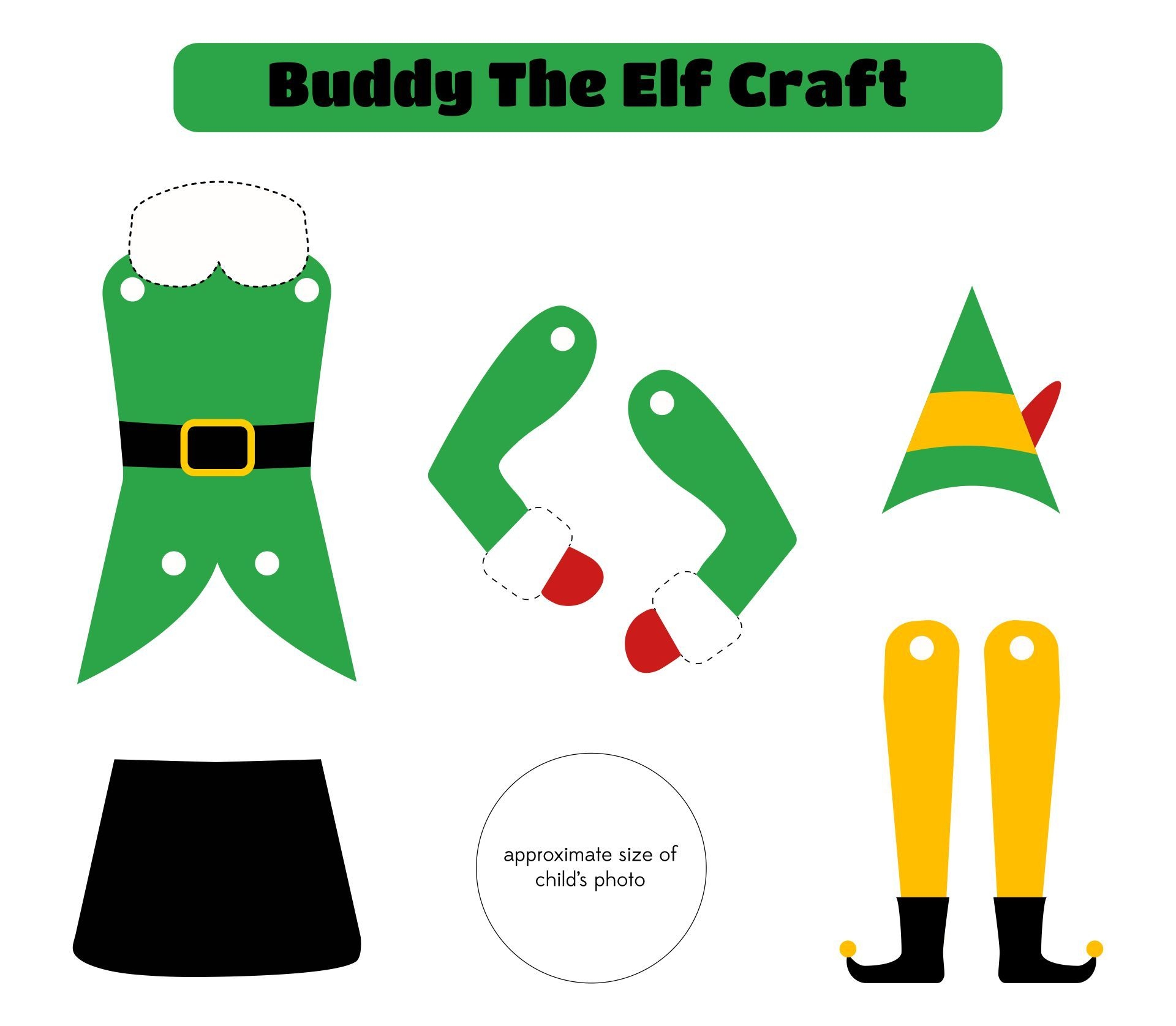 Cut Out Printable Elf Template Social Media Template