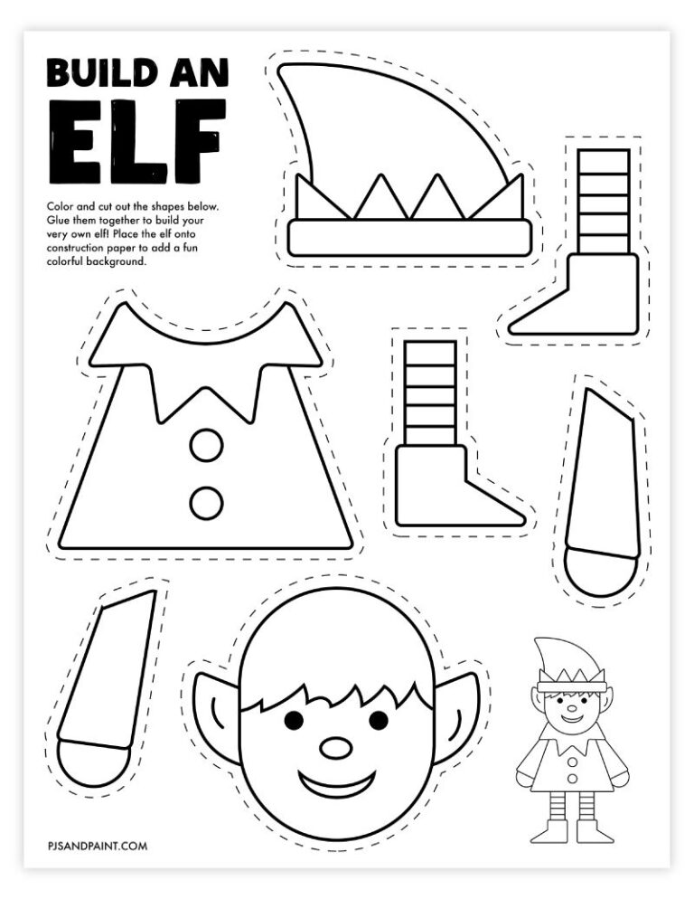 Cut Out Printable Elf Template Social Media Template