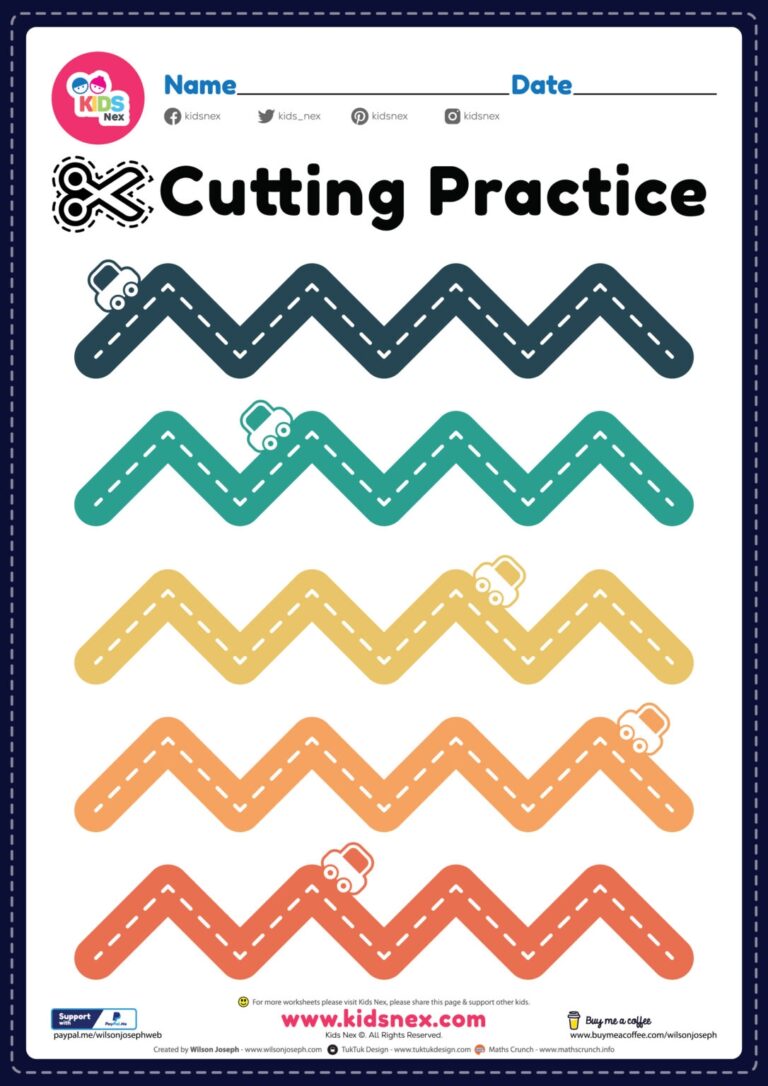Cutting Practice Free Printable PDF Worksheets For Kids