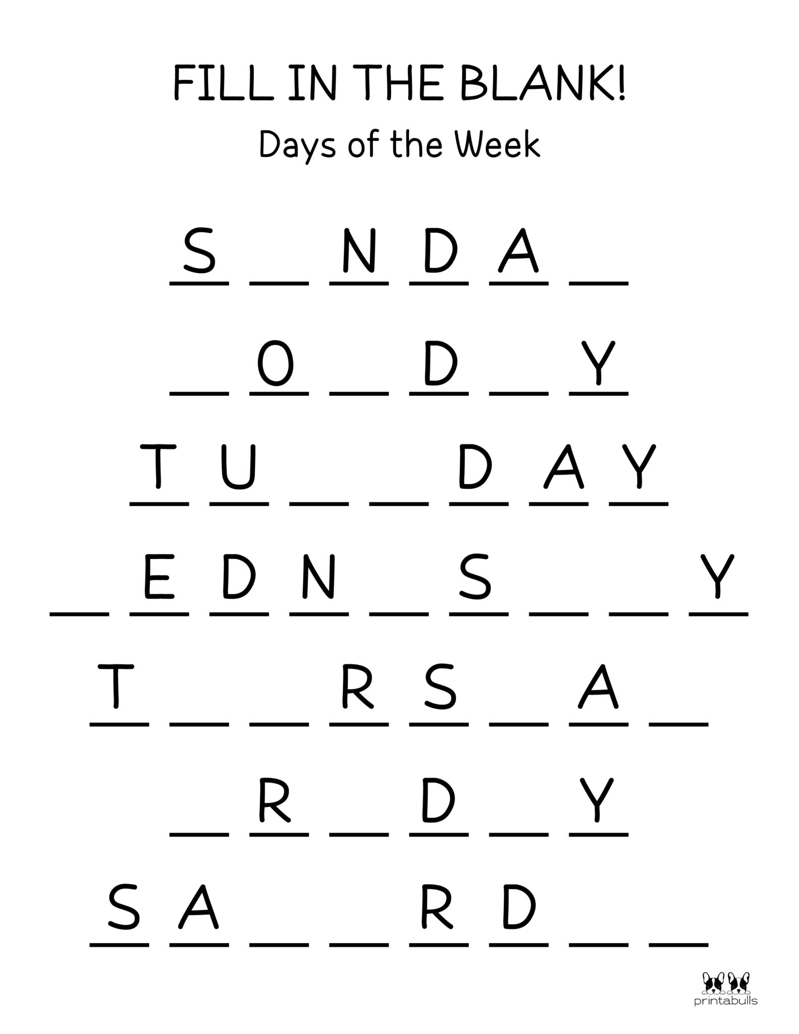 Days Of The Week Worksheets Printables 50 Free Pages Printabulls Days Of The Week Worksheets Printables 50 Free Pages Printabulls