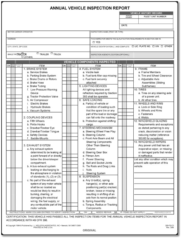 Dot Inspection Forms Fillable Pdf Printable Forms Free Online