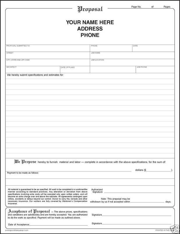 Downloadable Blank Free Printable Bid Proposal Forms Free Instantly 