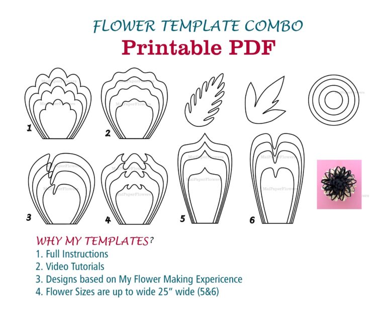 Downloadable Free Printable Paper Flower Templates For Cricut Printables
