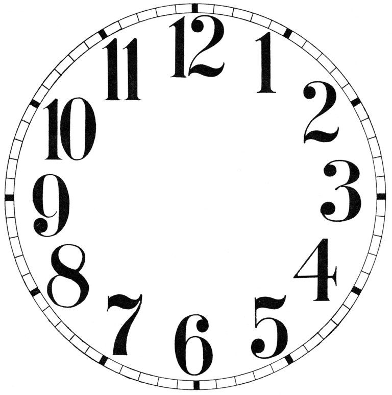 Downloadable Printable Clock Face Template