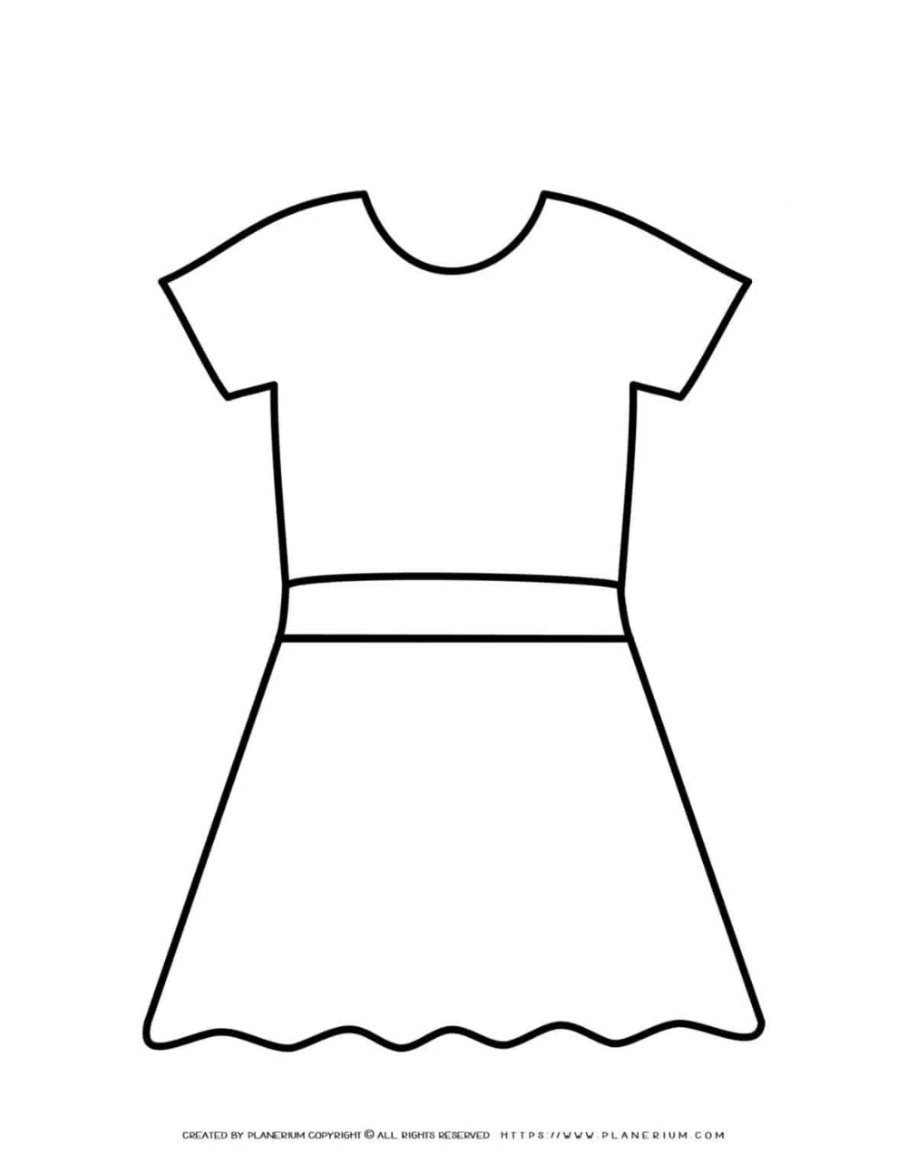 Dress Outline FREE Printable Template Planerium Dress Outline 