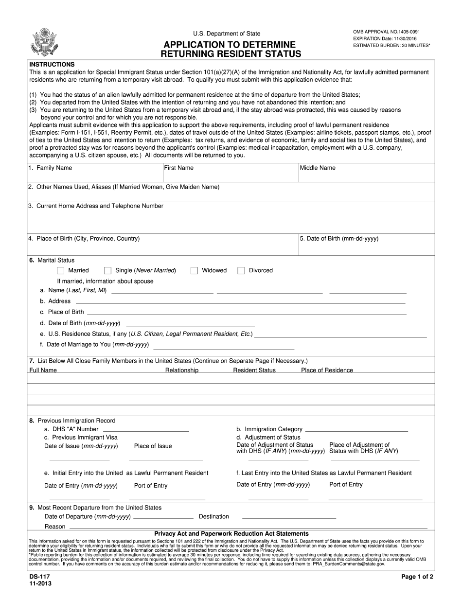 Ds 160 Form Printable