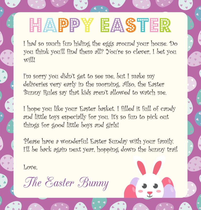 Easter Bunny Letter Free Printable