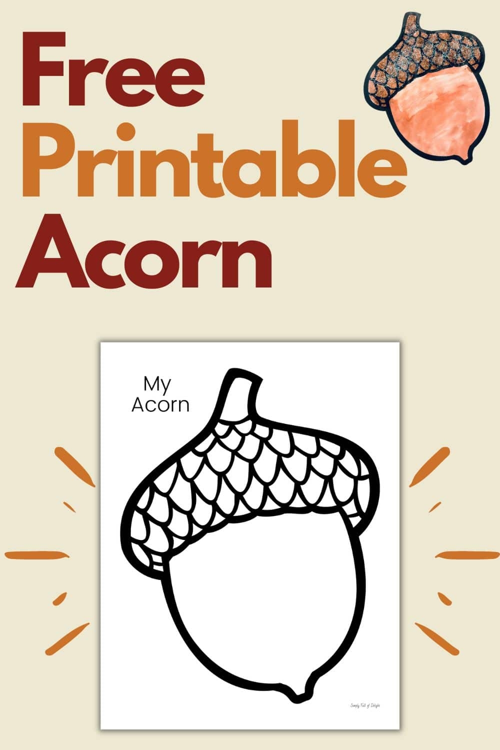 Easy Printable Acorn Craft For Kids Free Template Simply Full Of Easy Printable Acorn Craft For Kids Free Template Simply Full Of