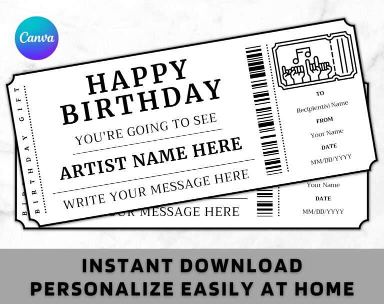 Editable Concert Template Printable Event Ticket Event Ticket 
