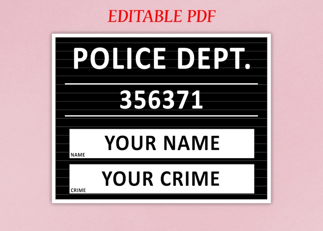 Editable Mugshot For Parties PDF Etsy Editable Mugshot For Parties PDF Etsy