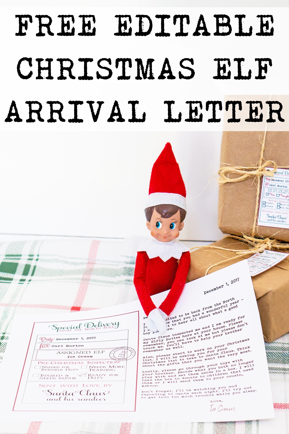 Elf Return Letter Free Printable Arrival Letter Pinterest Mom Envy