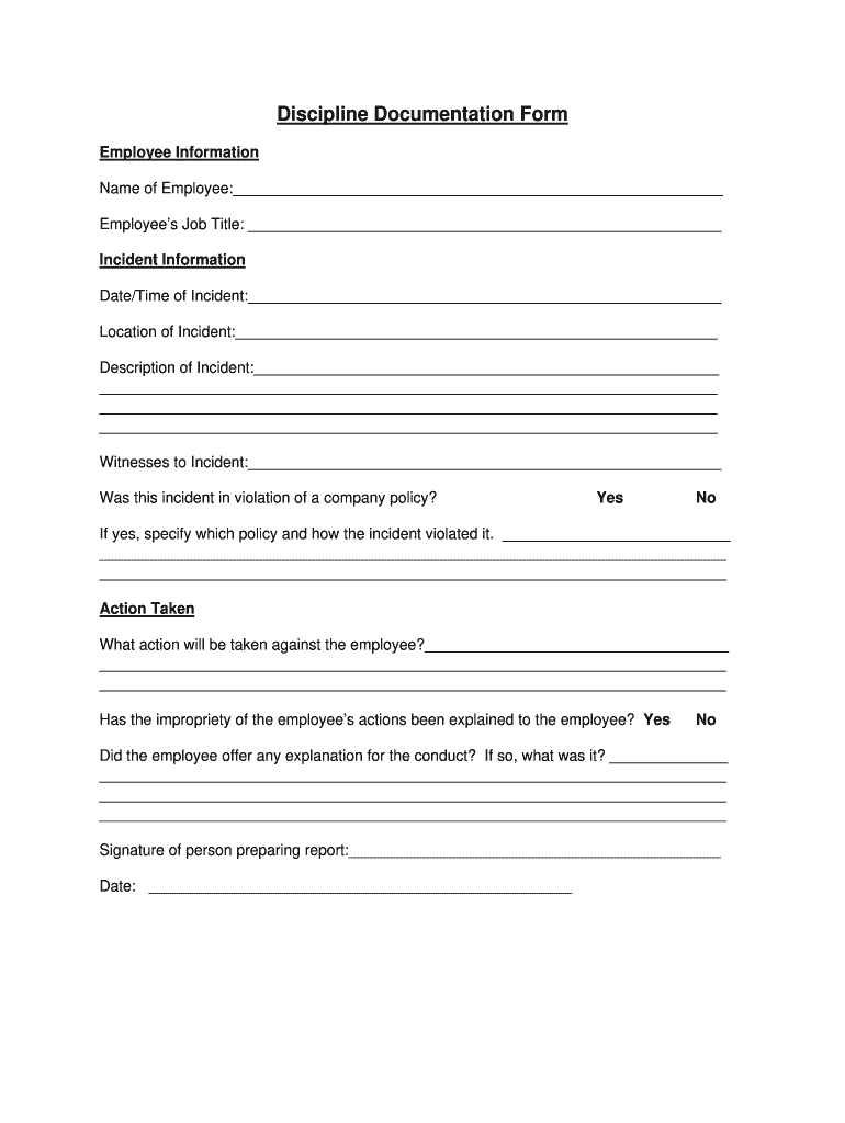 Employee Write Up Pdf Printable Disciplinary Action Form Printable 