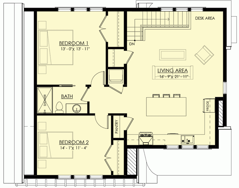 Exclusive 2 Bed Guest House Plan With Gambrel Roof 270030AF