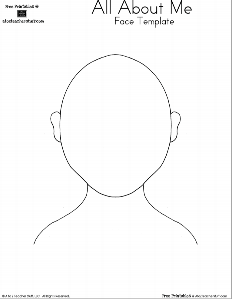 Face Template A To Z Teacher Stuff Printable Pages And Worksheets