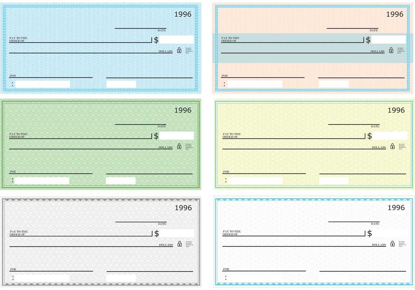 Fake Downloadable Printable Fillable Blank Check Template Printable 