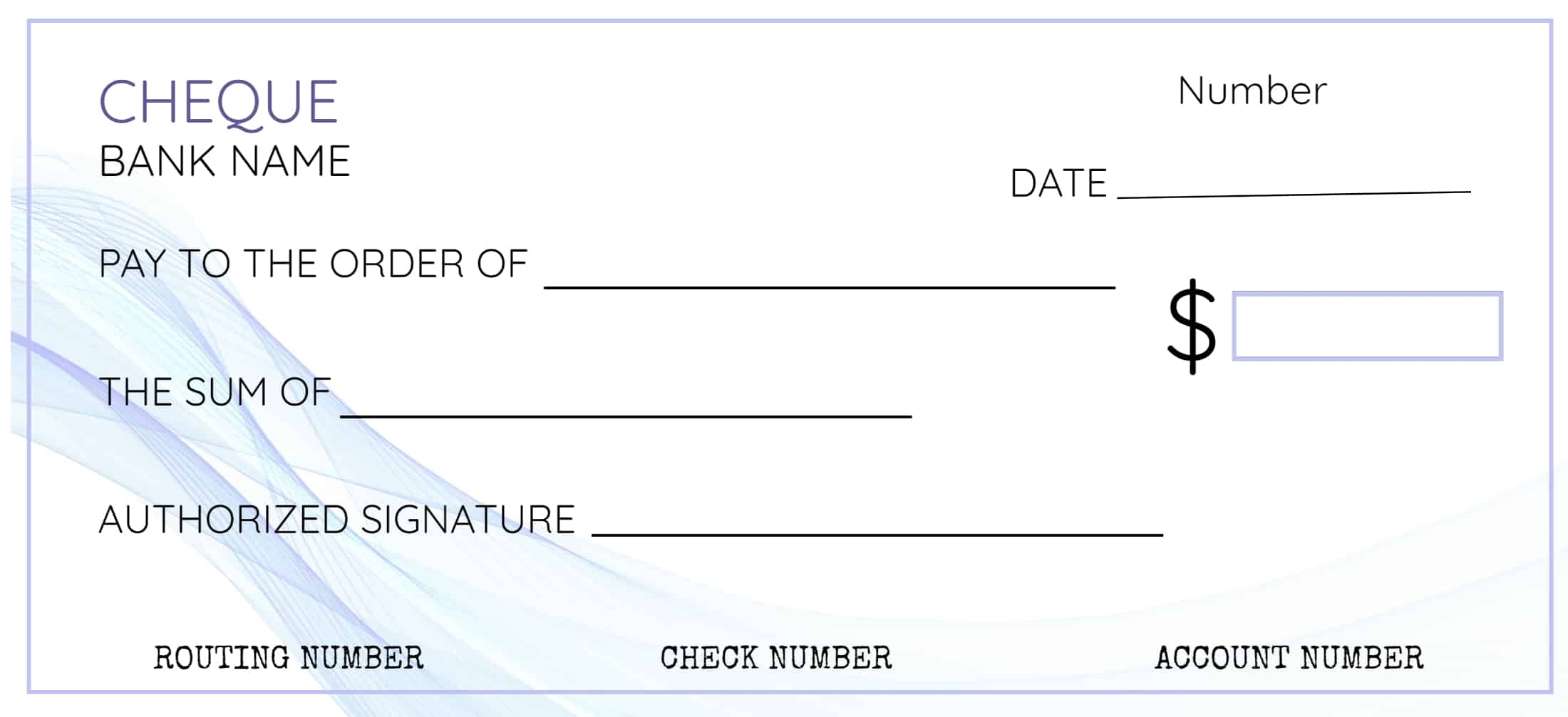 Fake Downloadable Printable Fillable Blank Check Template