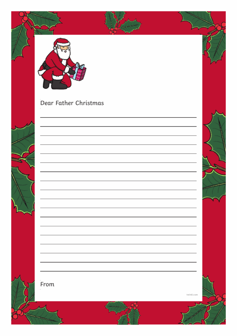 Father Christmas Letter Template Printable Pdf Printable Free Templates