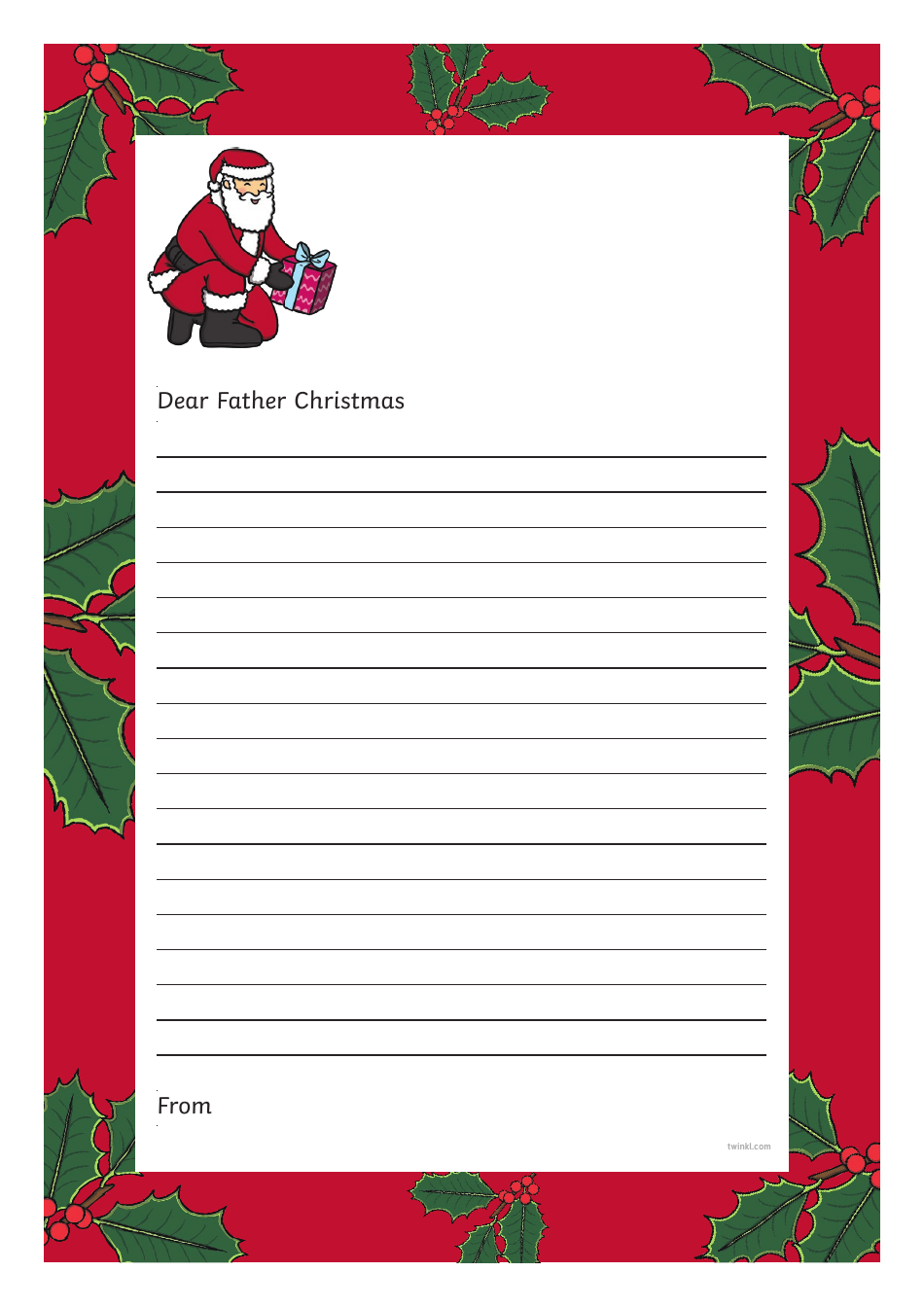 Father Christmas Letter Template Printable Pdf Printable Free Templates