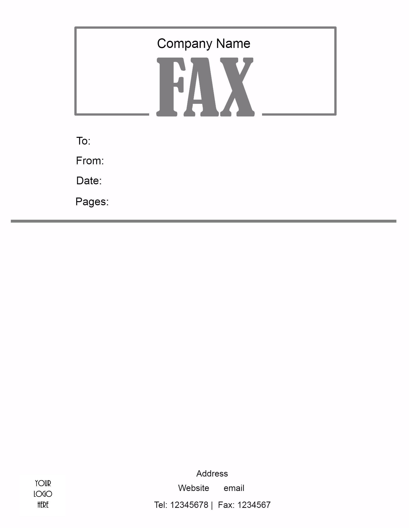 Fax Cover Letter Templates