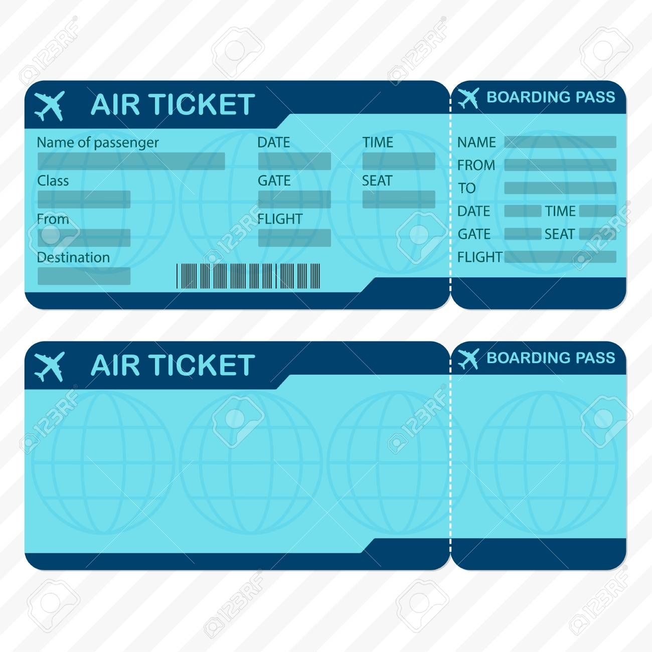 Fill In Blank Free Editable Airline Ticket Template Boarding Pass 