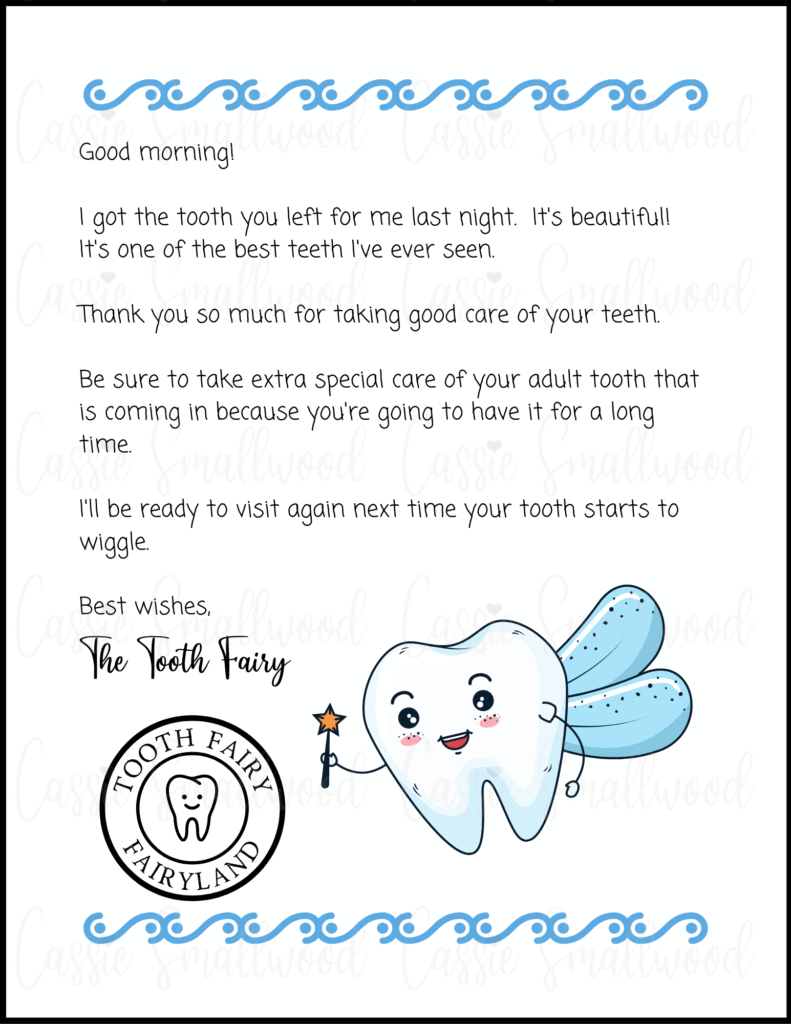 First Tooth Fairy Letter Free Printable Printable Templates