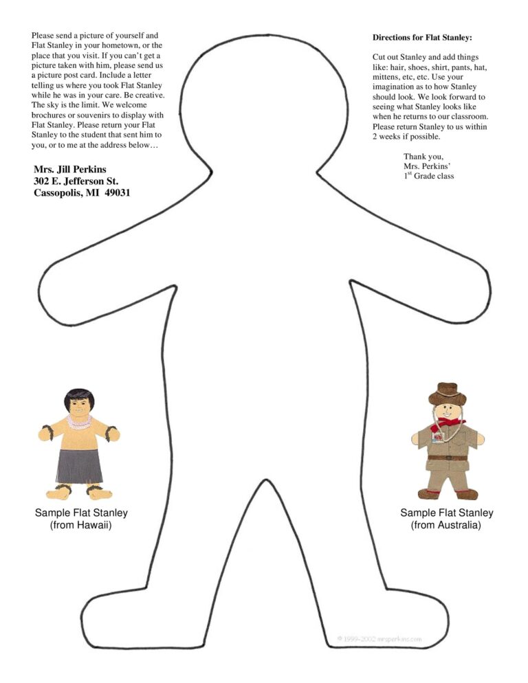Flat Stanley Free Printables Printable Templates