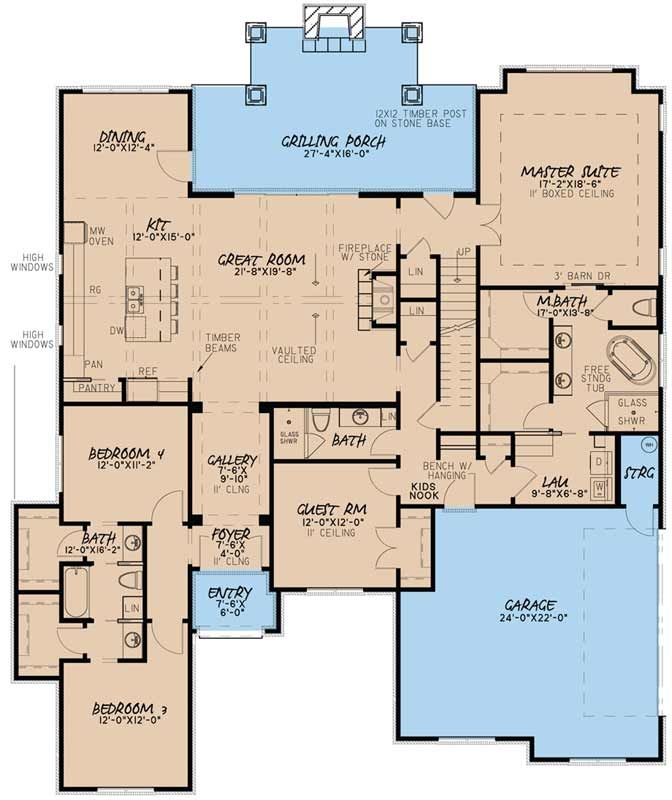 Floor Plan 4 Bedroom 3 Bath Earthium Vrogue co