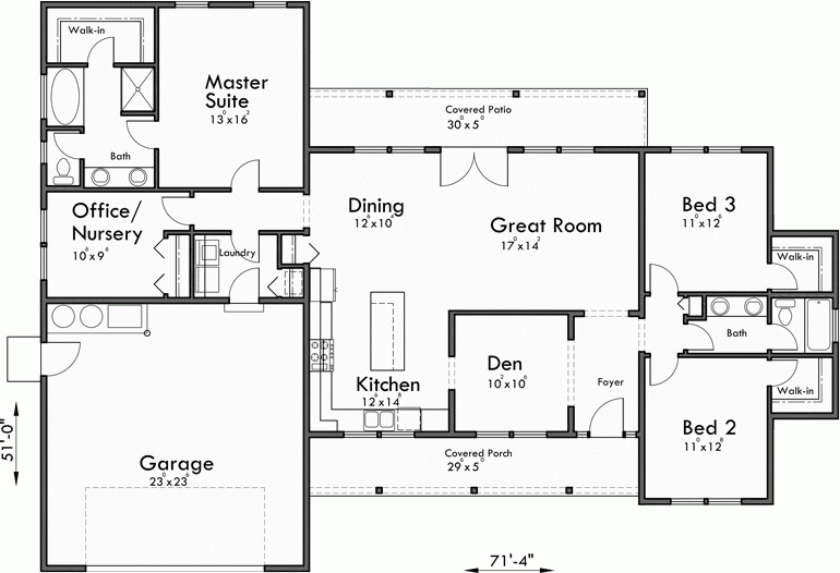 Floor Plan For One Story House Image To U