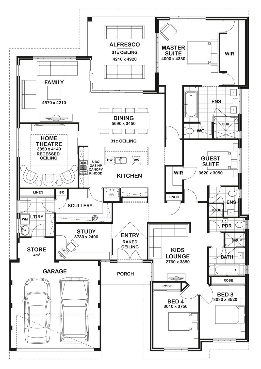 Floor Plan Friday 4 Bedroom 3 Bathroom Home House Blueprints 4 
