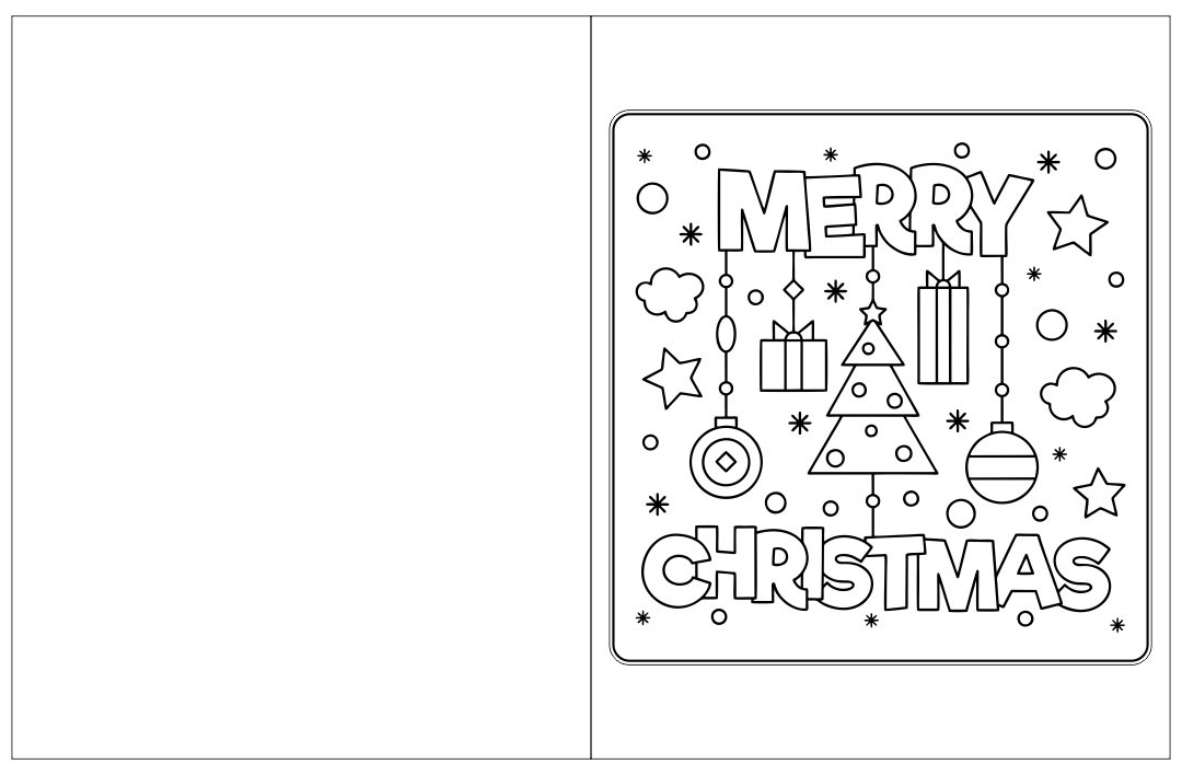Foldable Coloring Printable Christmas Cards