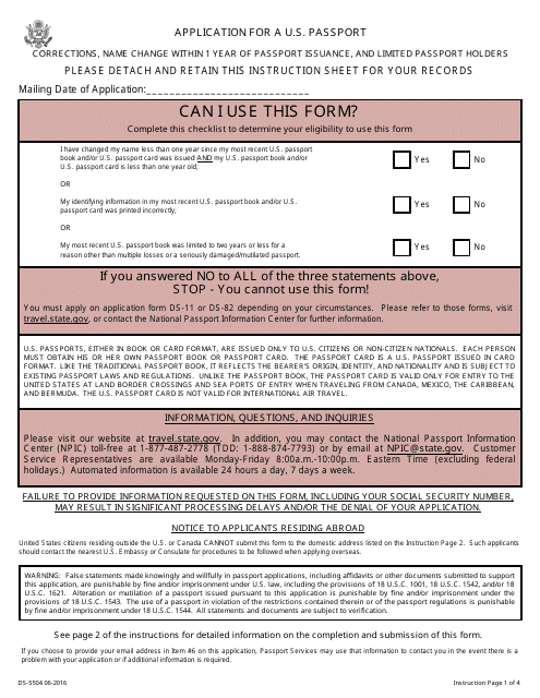 Form DS 5504 Fill Out Sign Online And Download Printable PDF 