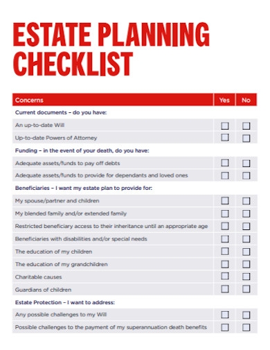 FREE 10 Estate Planning Checklist Samples In PDF DOC
