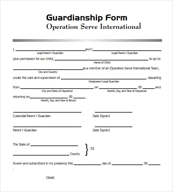 FREE 7 Sample Legal Guardianship Forms In PDF MS Word FREE 7 Sample Legal Guardianship Forms In PDF MS Word