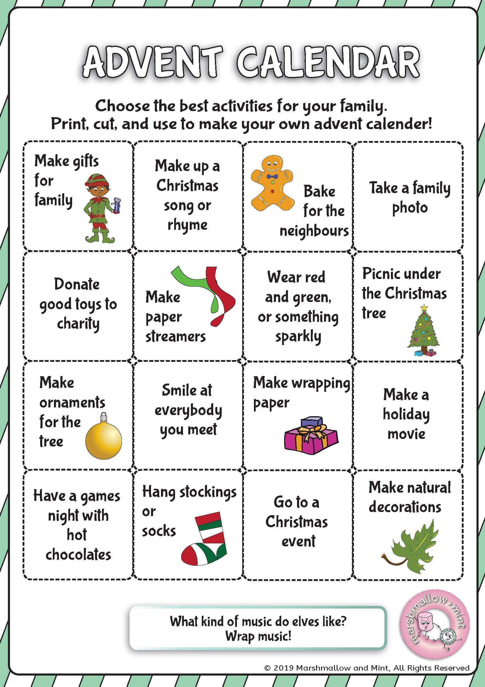 Free Advent Printables Printable Free Templates