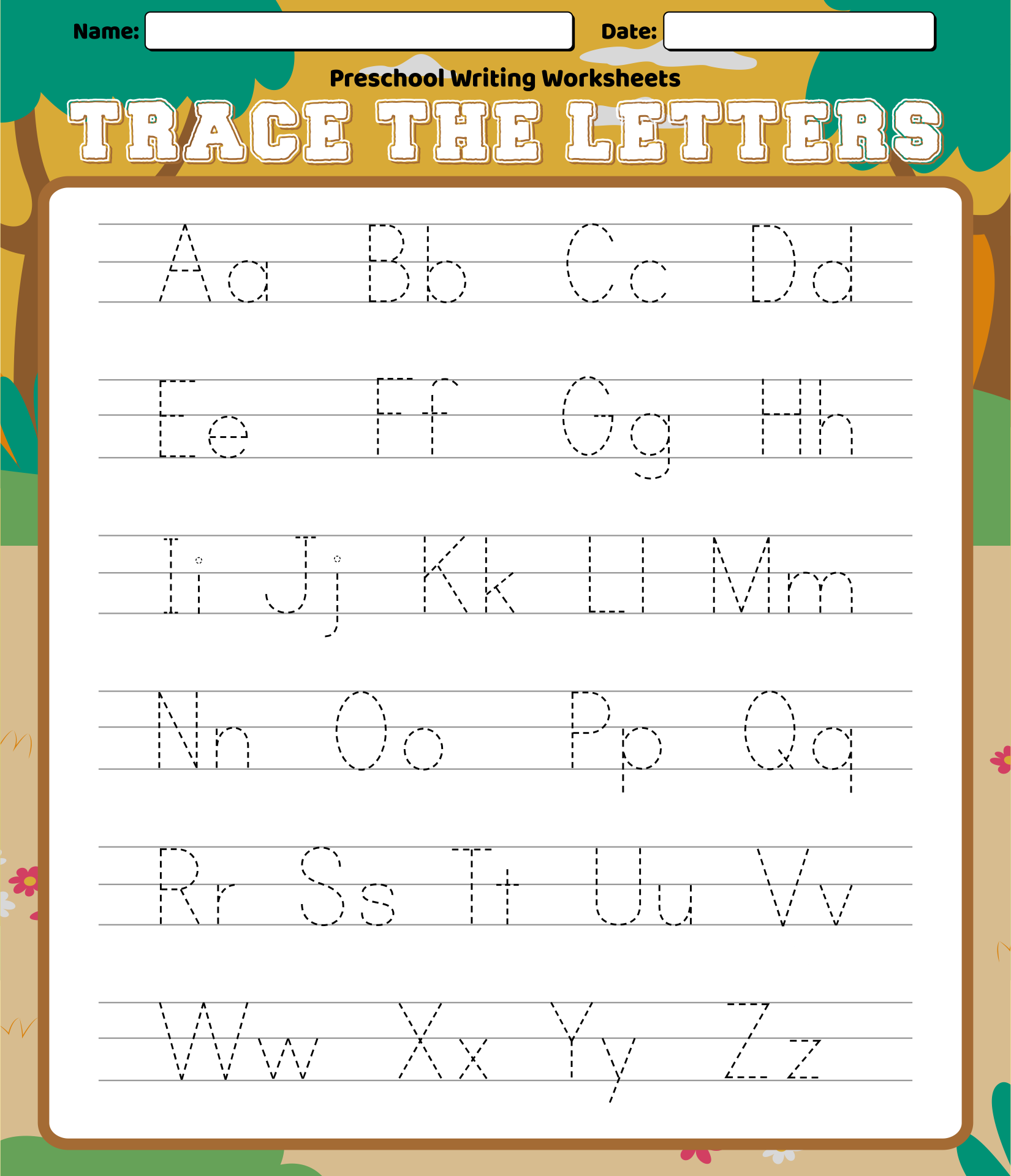 Free Alphabet Letters Printable Kindergarten