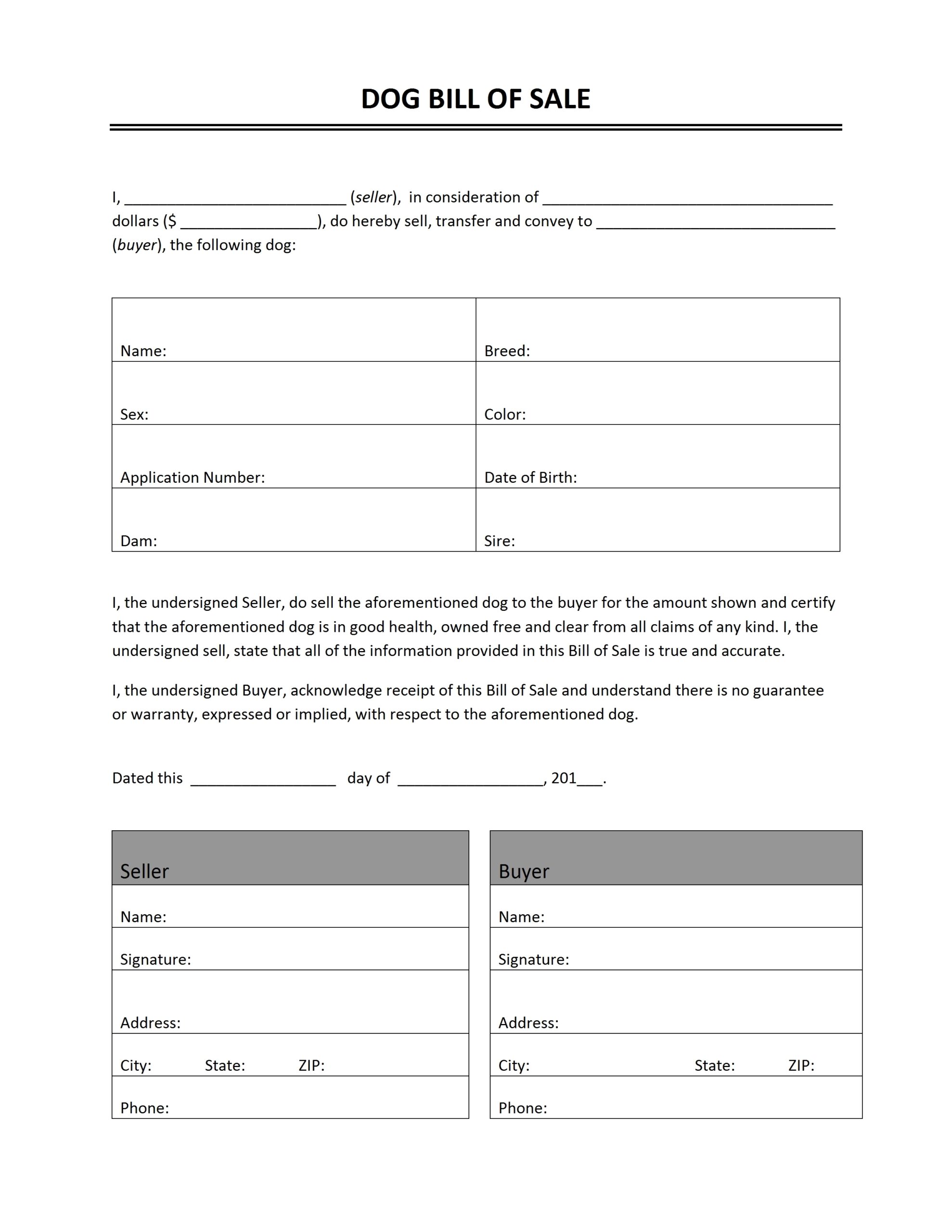 Free Bill Of Sale Printable Form Free Bill Of Sale Printable Form