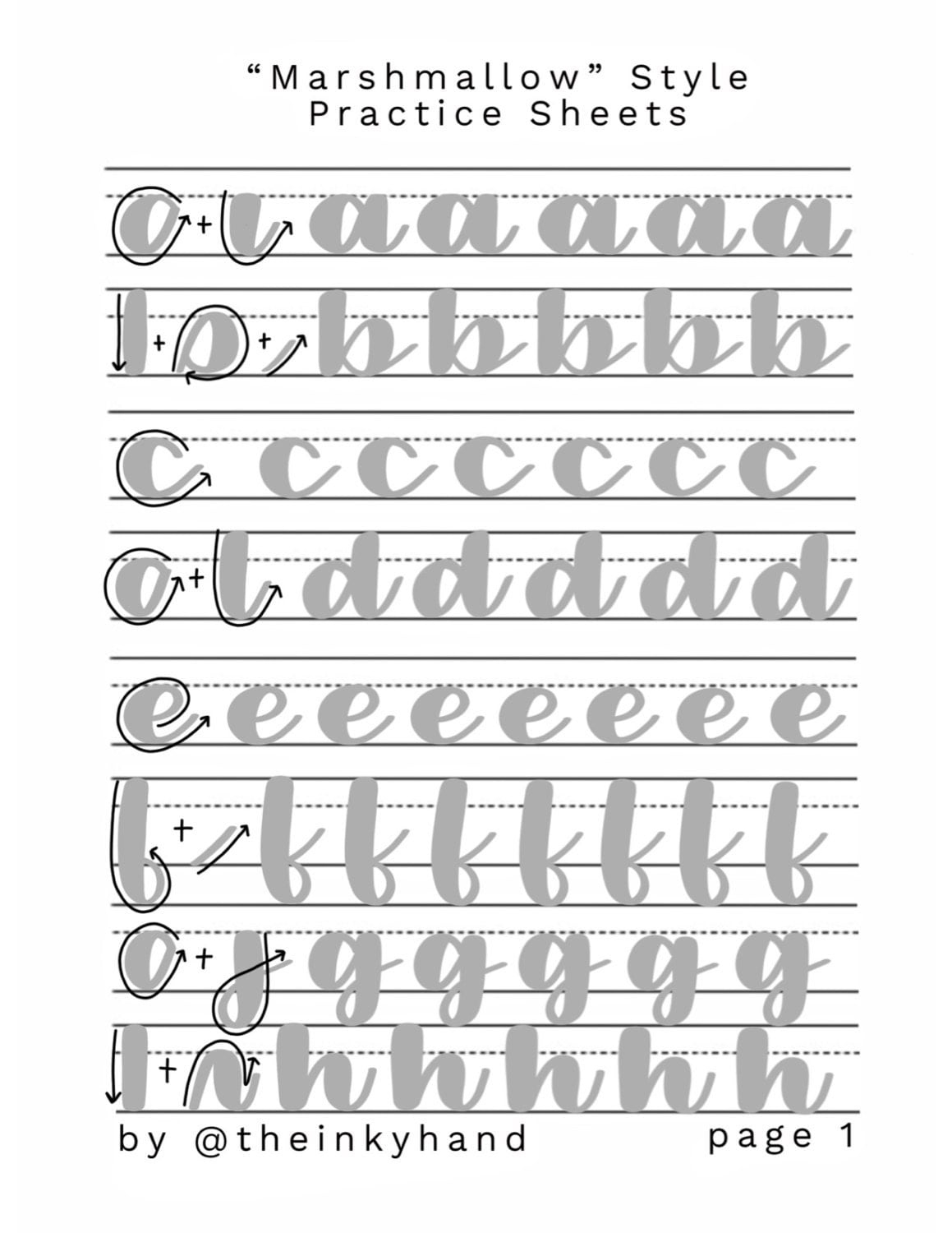 Free Calligraphy Alphabet Practice Sheets Printable PDFs Download