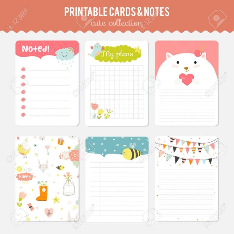 Free Cute Printable Notes Template Adorable Printables For Everyone