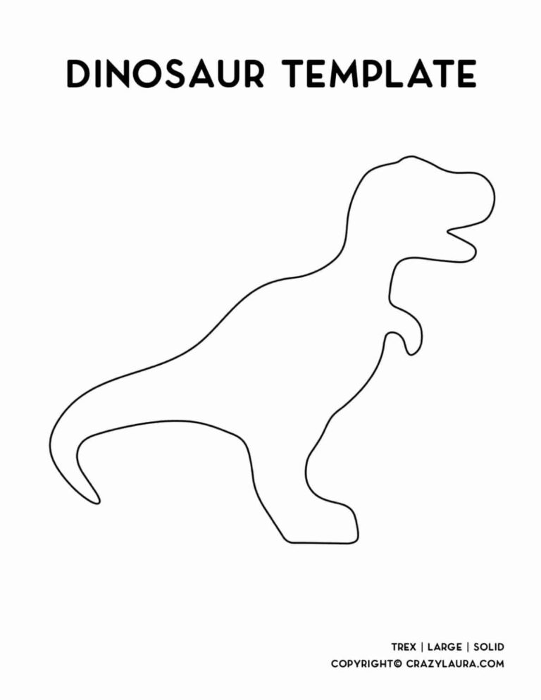 Free Dinosaur Template Printable Stencil