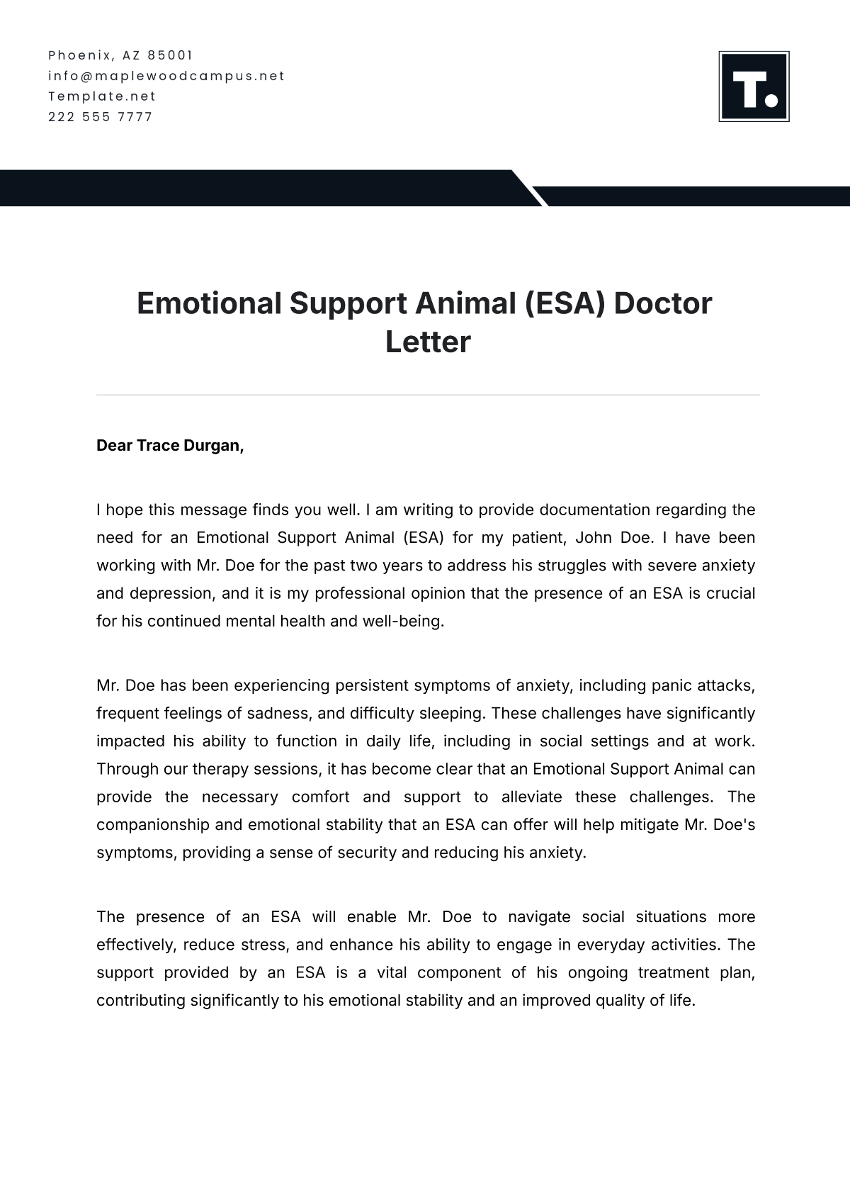 Free Esa Letter Template Free Printables Hub Free Esa Letter Template Free Printables Hub