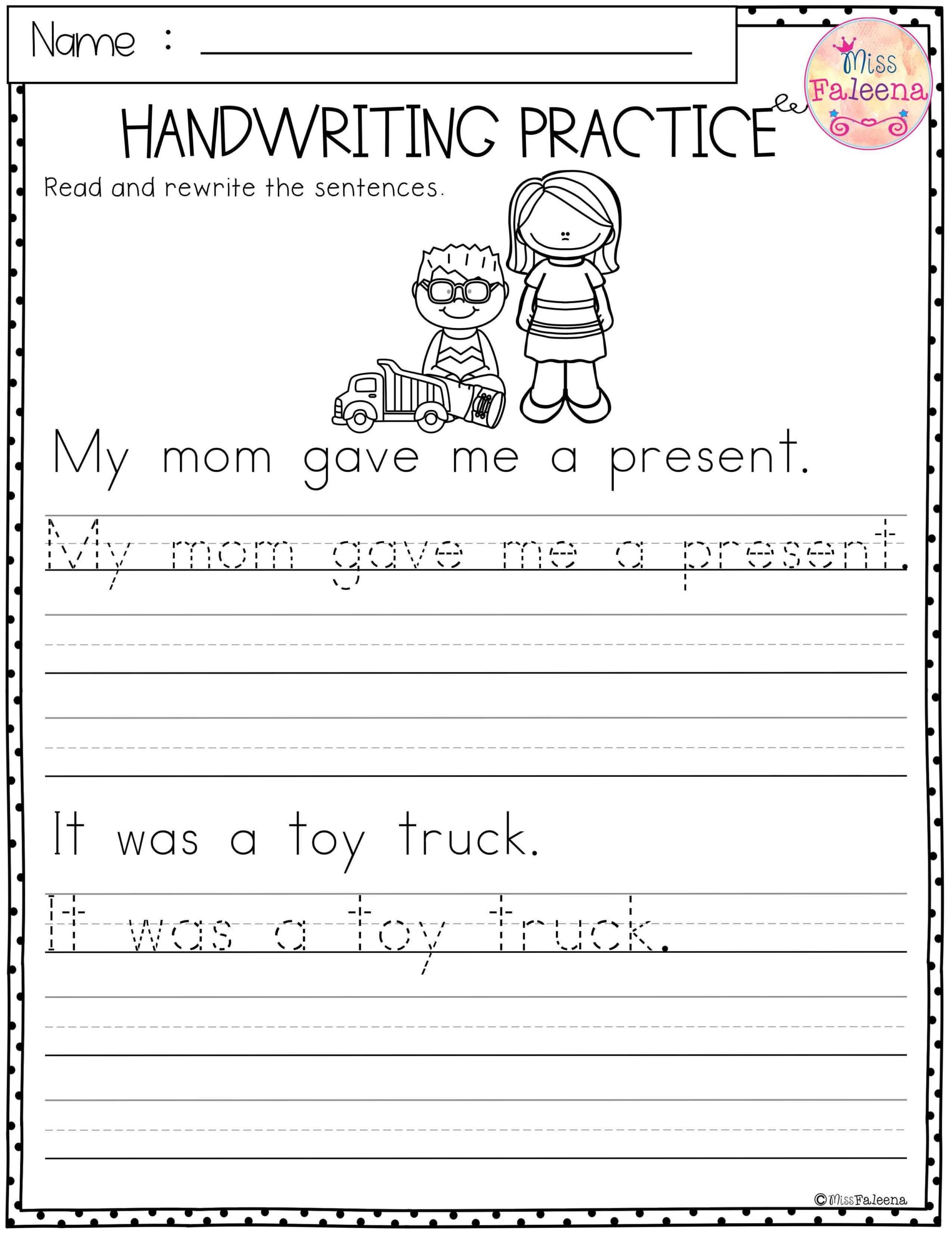 Free Handwriting Printables For Kindergarten Free Handwriting Printables For Kindergarten