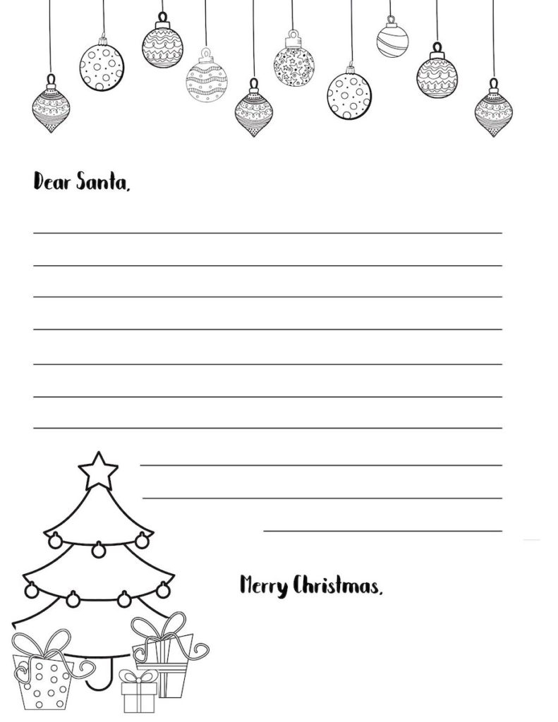 Free Letter To Santa Template In Black And White OriginalMOM